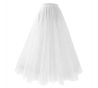 Falda Tul Mujer, Falda Medieval Mujer Midi Retro 80s Disfraz Para Ballet Brillo Irregular Minifalda Brillante Cortas Navidad Nochevieja Para Carnaval Semana Santa Fiesta Halloween 2#blanco XL