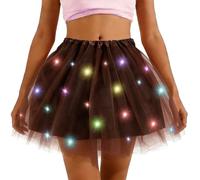 Falda Tul Mujer,Falda tutú con luz LED ángel de Hada Brillante Malla Disfraz para Fiesta Rave