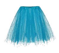 Falda Tul Mujer - Falda Tutu Mujer Cortas Navidad Disfraz Para Ballet Plisada Elástica Minifalda Bailarina Talla Grande Retro 80s Nochevieja Para Carnaval Semana Santa Fiesta 2#azul cielo One Size