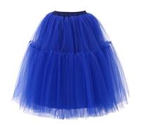 Falda Tul Mujer, Falda Tutu Mujer Talla Grande Irregular Minifalda Steampunk Bailarina Disfraz Para Ballet Retro 80s Cortas Saten Nochevieja Para Carnaval Semana Santa Fiesta Halloween 2#azul One Size
