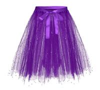 Falda Tul Mujer Tul Multicapa Tutu Para Ballet Carnaval Cintura Elástica Vestidos Elegante Tutu Mujer Princess Dance Falda Corta Para Party Festival Celebración Rockabilly Skirt Púrpura One Size