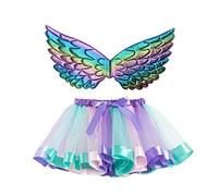 Falda Tul NiñA,Falda Tul NiñA Larga Tutu Dance Ballet Kids Toddler Christmas Sets Falda + Wing Party Costume Girls Girls Dressfalda (2-4 Years)
