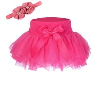 Falda tut con pantalones cortos para beb ni a, falda pantal n de tul para reci n nacida de 0 a 24 meses, color rojo rosa