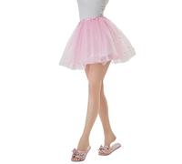 Falda tutú brillante en línea A para mujer con tutú rojo disfraz de carnaval 2026 brillo blanco, Rosa., talla única