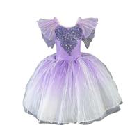 Falda tutú de Ballet Profesional para niñas, Vestido Largo de Tul español para niñas, Disfraces para competiciones de Danza del Lago de los Cisnes,A,110