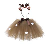 Falda tutú de carnaval para niña, vestido de fiesta con malla de dibujos animados, falda corta para niños, para fiestas, uso diario, vacaciones, café, 4-5 años