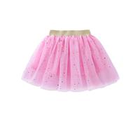Falda tutú de tul para niños con estampado de purpurina, estrella, princesa, falda de fiesta para niñas de 1 a 10 años - 2026- Generisch, Rosa., 3-4 años
