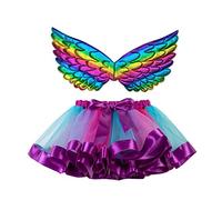 Falda Tutú,Faldas Ballet NiñA Tutu Dance Ballet Kids Toddler Christmas Sets Falda + Wing Party Costume Girls Girls Dressfalda (Purple, 2-4 Years)
