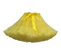 Falda Tutu Mujer Tutú Faldas de Tul Cortas Falda Tul Disfraz Volantes Fiesta Corta para Bodas Disfraces con Tutu Ballet Tutus Adulto Enaguas para Vestidos Pollera de Tul Capas Enagua Amarillo