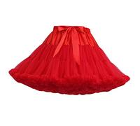 Falda Tutu Mujer Faldas de Tul Cortas Falda Tul Volantes Disfraz Fiesta Corta para Bodas Disfraces con Tutu Ballet Tutú Adulto Tutus para Adultos Enaguas para Vestidos Pollera de Tul Boda Rojo