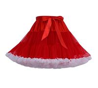 Falda Tutu Mujer Tutú Faldas de Tul Cortas Falda Tul Disfraz Volantes Fiesta Corta para Bodas Disfraces con Tutu Ballet Adulto Enaguas para Vestidos Tutus Bailarina Pollera de Tul Capas Rojo Blanco