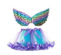Falda Tutu NiñA,Falda Tul NiñA Blanca Tutu Dance Ballet Kids Toddler Christmas Sets Falda + Wing Party Costume Girls Girls Dressfalda (Blue, 2-4 Years)