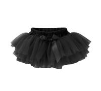 Falda tutú suave y esponjosa para bebé recién nacido, pantalones cortos, con lazo, retazos, fiestas, carnaval, tutú, falda con leggings para niñas, Negro , 3-6 Meses