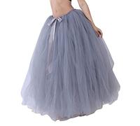 Falda tutú transparente para mujer, falda de malla de tul en capas, línea A, plisada, larga, tutú largo, faldas de fiesta de tul, liquidación de ventas, C-gris., Talla única