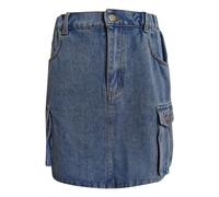 Falda Vaquera elástica Cadera ceñida con Bolsillos Cargo para Mujer, Verano Ligera Transpirable cómoda Ajustada Estilo Retro para Calle Diario Viaje