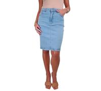 Falda Vaquera Elástica para Mujer, Falda Lápiz hasta La Rodilla para Mujer Azul Pálido 38-50 (46)
