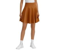 Falda vaquera maxi acampanada para mujer, versátil 45 cm de largo, plisada, falda acampanada, diseño no transparente, corta y ajustada, café, S