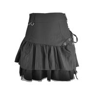 Falda Vaquera Mujer Black Retro Skirt Sweet Women Summer Streetwear Ladies Short Skirts Casual All Match Ball Female(XXL)