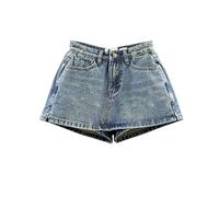 Falda Vaquera Summer High-Waisted Vintage Women Denim Short Skirt Small Slim Girl Cute Street A-Line Mini Jeans Pants(M)