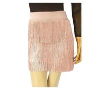 Faldas con Flecos for Mujer, Pantalones Cortos for Fiesta, Rave, Baile Latino, Salsa, Tango, Rumba, Ropa de salón, 1 Uds para Danza(Pink,L)