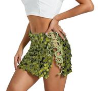 Faldas Cortas Mujer Lentejuelas Fiesta de Vestir Minifalda Brillo Elegantes Delicadas Falda Brillantes con Cintura Alta Elástica Negra Carnaval Sequin Skirt Plateado Festival Sparkly Faldas Dance