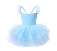 Faldas cortas niñas vestido de ballet tutú rendimiento traje sin tirantes camiseta monocolor traje de baile para niños pequeños primavera verano medias con niñas, azul, 3-4 años