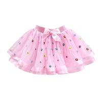 Faldas cortas para niña, faldas cortas de malla abullonada para primavera y verano, bikini con falda, rosa, 3-4 años