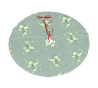 Faldas de árbol de Navidad con estampado de lirios blancos de dibujos animados, adornos de Navidad, perfectas para fiestas de Navidad y Año Nuevo.