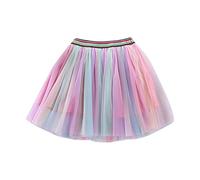 Faldas de ballet batik para fiesta de disfraces, falda de baile con estrellas arcoíris, versátil, con diseño de acordeón, ideal para actividades al aire libre, ropa escolar, morado, 7-8 años