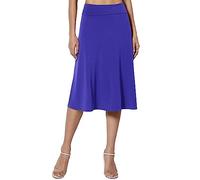 Faldas de cóctel para mujer, ligeras, suaves, clásicas, informales, a la moda, ajuste regular, acampanadas, estampado floral, vacaciones, playa, verano, faldas para mujer 2025, azul, XL