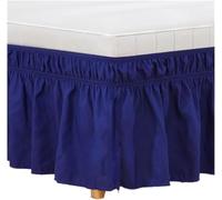 Faldas De La Cama Cenefa for Cama, Falda De con Volantes Y Faldas Elásticas En Polvo, Pastoral, Color Sólido, Twin/Full/Queen/King, 15 Pulgadas(Blue a,Queen)