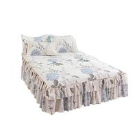 Faldas de La Cama,Cubre Canape Colcha con Falda Volantes, Textiles for el hogar, Ropa de Cama Estampada, cubrecamas, sábanas, Funda Antipolvo(SISHUILIUNIAN,150x200x40cm 1pc)