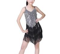 Faldas De Lentejuelas For Mujer, Falda De Baile Latino Con Flecos Y Borlas De Lentejuelas, Vestido De Competición For Mujer, Salsa, Tango, Samba, Cha Cha Rumba