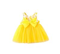 Faldas de niña 152 flores princesa playa vacaciones bolsillo volantes vestido de verano conjunto infantil niña sin mangas bebé niño vestidos niñas conjunto, amarillo, 12-18 meses