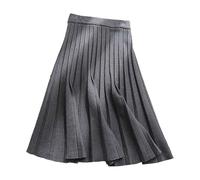 Faldas de Punto Grueso para Mujer Falda Larga, A-Line Faldas Plisadas de Tartán Invierno Otoño Midi Faldas Largas, Elástica Vintage Elegante Avellanada, Aldas Plisadas Casual Fiesta