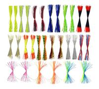 Faldas de silicona Jig para hacer faldas de silicona, 30 paquetes de cebos realistas para agua dulce y salada, trucha de bagre, de hielo, río de hielo, lago, estanque, flyfishing