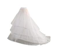 Faldas de tenis enagua extra grande para vestidos de novia con dos aros de acero, cintura elástica y goma dura para ocasiones especiales y actuaciones cámara, Blanco, talla única