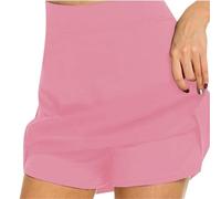 Faldas de Tenis Plisadas for Mujer Deportivas Elegantes for Exteriores Falda for Correr Cintura Alta con Pantalones Cortos(Pink,S)
