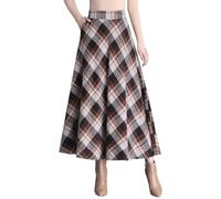 Faldas de verano para mujer, falda larga de verano, maxi falda boho cargo falda lápiz larga larga falda larga falda larga gasa nueva mini falda, caqui, XXL