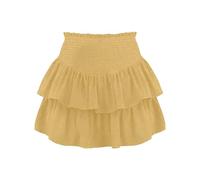 Faldas Falda acampanada plisada deportiva con peto incorporado Mujer, amarillo, L