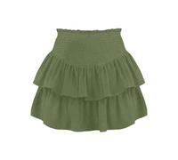 Faldas Falda acampanada plisada deportiva con peto incorporado Mujer, Verde militar., XL
