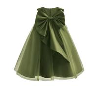 Faldas japonesas para niñas, vestido de rendimiento, vestido de pompón, vestido de alta gama, vestido de piano (4 años, 8 años) de tul para niñas, Verde militar., 6-7 años