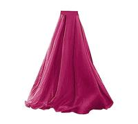 Faldas Larga Mujer hasta el Tobillo Ligera de Cintura Alta de Color sólido de Tul Informal para Mujer (Hot Pink, One Size)
