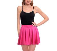 Faldas Mujer Cortas Plisada Básica Fucsia [Falda Skater Patinaje]【Talla L】 Multifunción Disfraz Baile