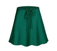 Faldas Mujer Falda Corta con Cordones con Cordón De Color Sólido para Mujer Ropa De Calle Casual Faldas De Línea A M Darkgreen