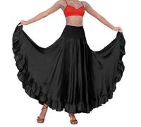 Faldas Mujer- Falda De Baile Folclórica Española Tradicional Longitud Midi acampanada con Un Elegante Volando Espectáculos