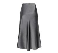 Faldas Mujer Faldas De Satén para Mujer Elegante Cintura Elástica Albaricoque A Línea Faldas De Satén con Abertura Ropa De Oficina para Mujer S Gris