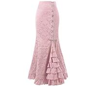 Faldas Mujer Fiesta - Falda De Cola De Pez Jacquard Informal Gótica Retro para Mujer (XL)