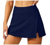 Faldas Mujer Pantalones De Baño para Mujer Belly Tightening A Line Swim Dress Built In Shorts De Baño De Cintura Alta Pantalones De Baño De División Pantalones De Baño XXL Navy