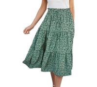 Faldas negras ligeras bohemias swing midi falda para mujer, elegante diseño fluido con ajuste cómodo para mujeres casuales y piratas, verde, S